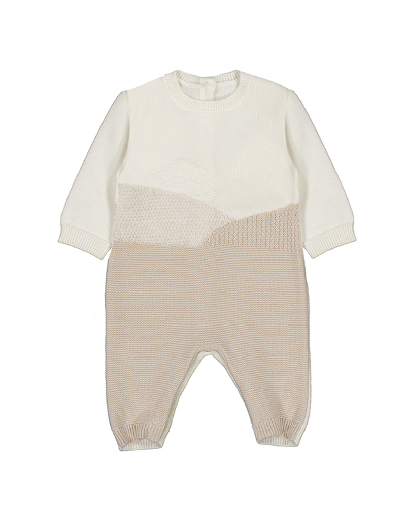 Mayoral Tricot Tan/Cream Romper