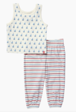 Pink Chicken Baby Sleeveless Peekaboo Set Sailboats