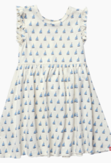 Pink Chicken Sunny Ruffle Dress Sailboats
