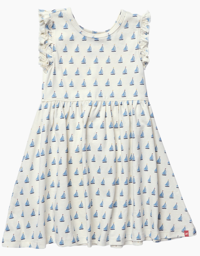 Pink Chicken Sunny Ruffle Dress Sailboats