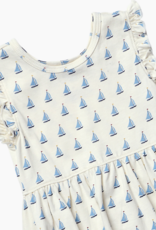 Pink Chicken Sunny Ruffle Dress Sailboats