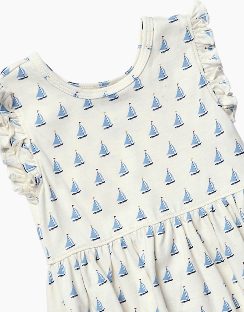 Pink Chicken Sunny Ruffle Dress Sailboats
