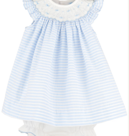 Luli & Me Plumeti Stripes Bishop Blue Dress