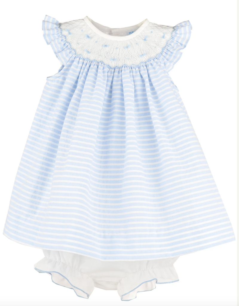 Luli & Me Plumeti Stripes Bishop Blue Dress