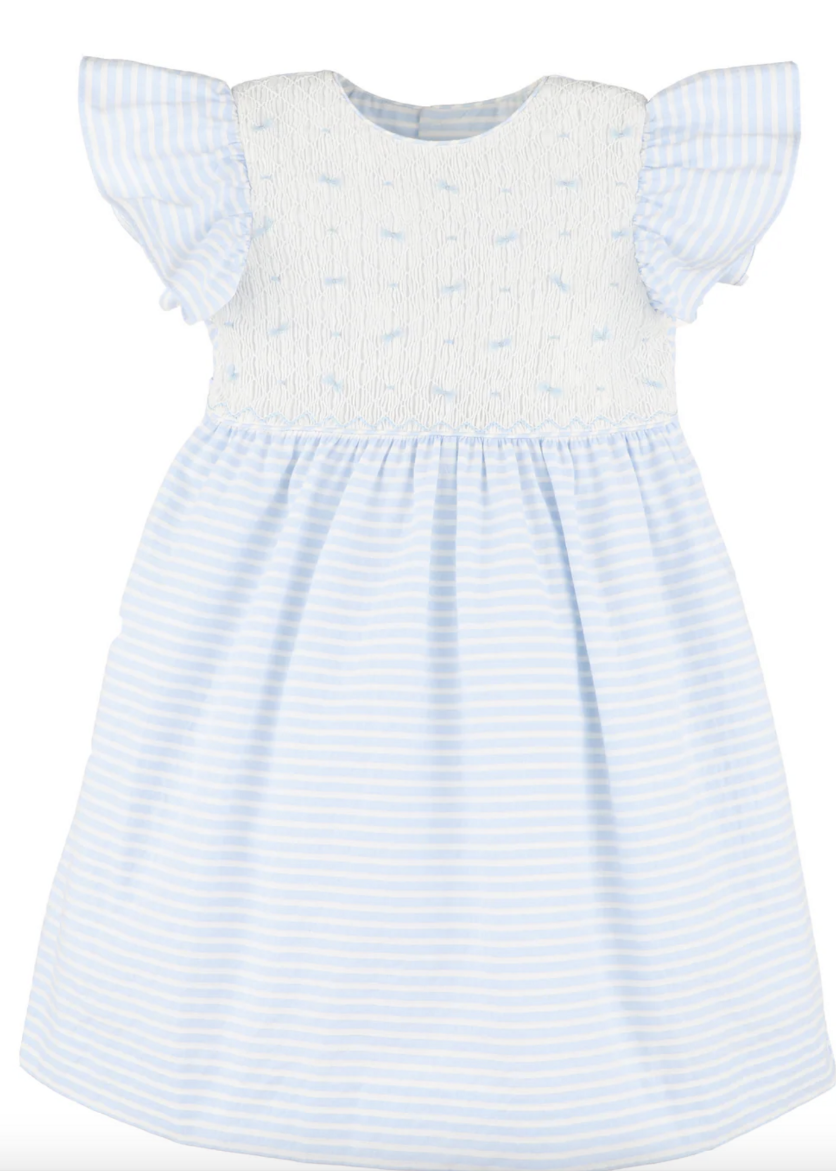 Luli & Me Plumeti Stripes Bishop Blue Dress