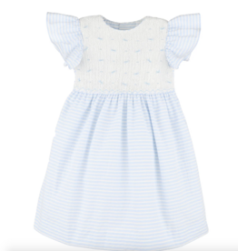 Luli & Me Plumeti Stripes Bishop Blue Dress