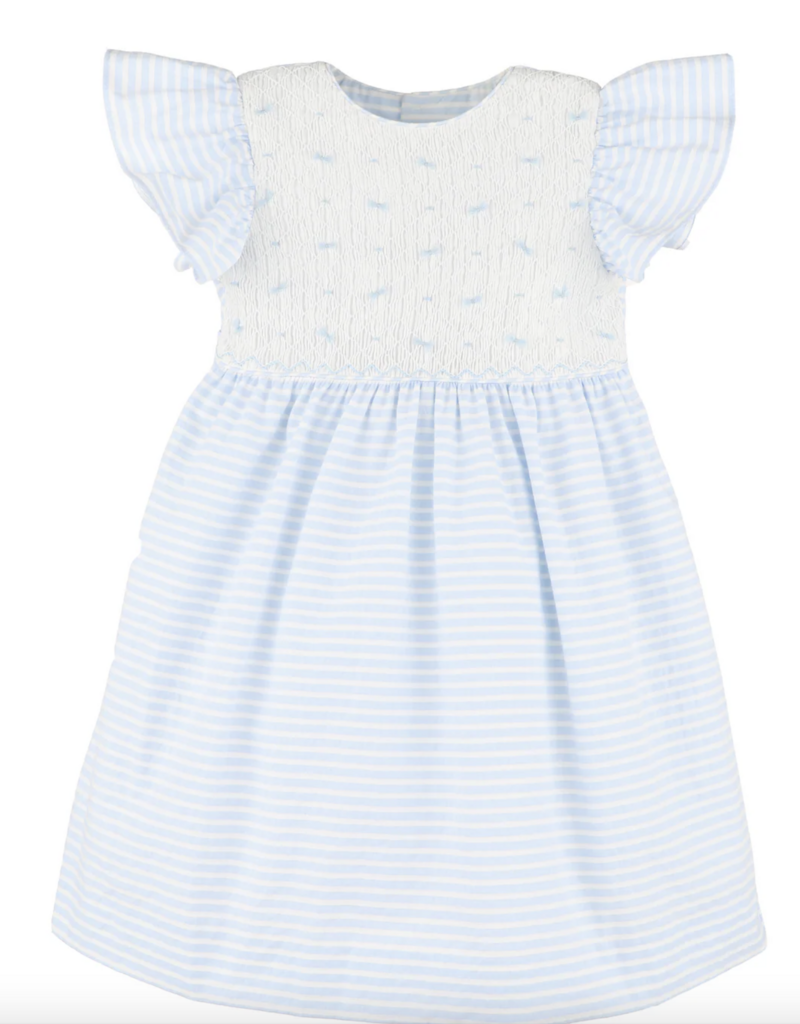 Luli & Me Plumeti Stripes Bishop Blue Dress