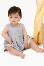 Angel Dear Micro Gingham Blue Blizzard Dress w/Bow, Bloomer