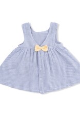 Angel Dear Micro Gingham Blue Blizzard Dress w/Bow, Bloomer