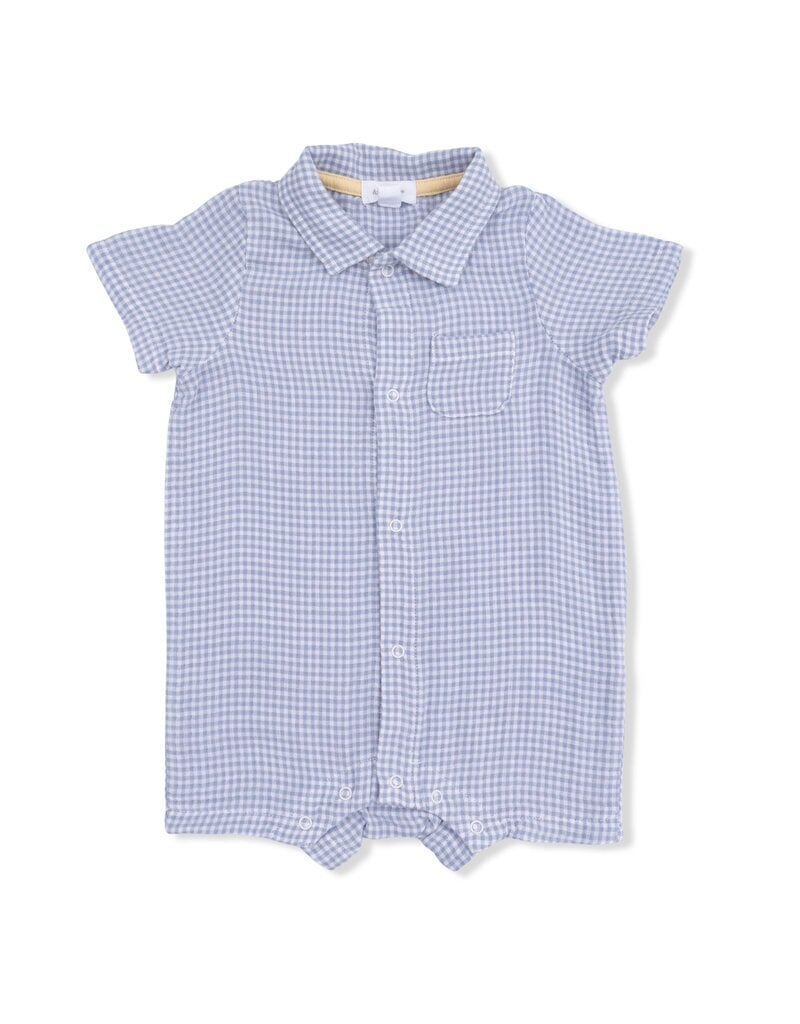Angel Dear Micro Gingham Blue Blizzard Polo Shortie