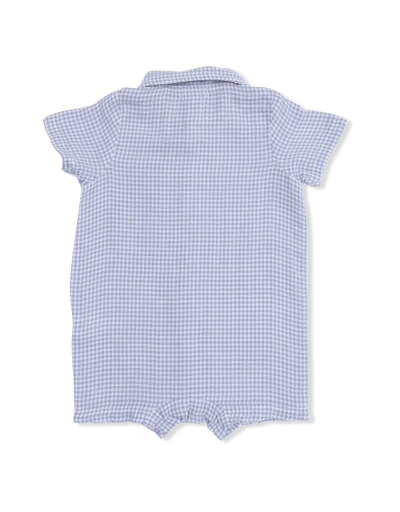 Angel Dear Micro Gingham Blue Blizzard Polo Shortie