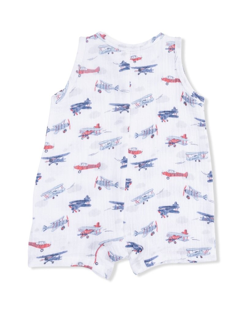 Angel Dear Vintage Planes Sleeveless Shortie Romper