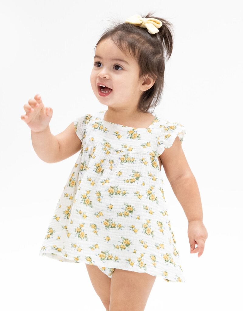 Angel Dear Sunshine Roses Pinafore w/High Waisted Bloomer