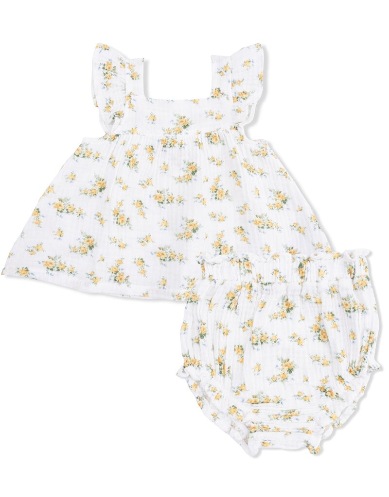 Angel Dear Sunshine Roses Pinafore w/High Waisted Bloomer
