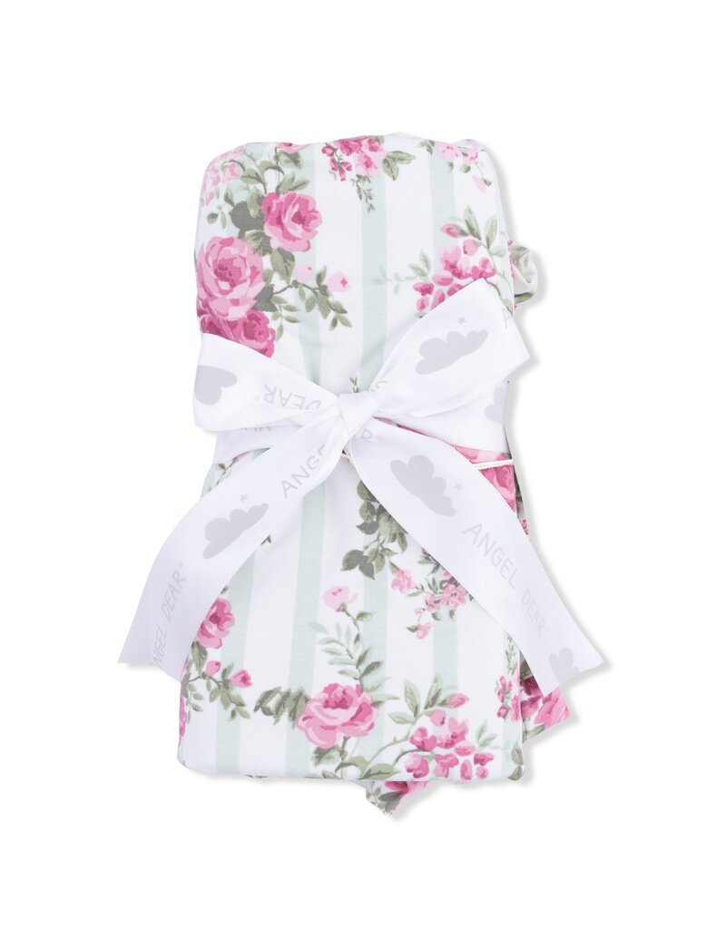 Angel Dear Cabbage Rose Stripe Ruffle Blanket