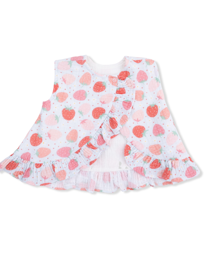 Angel Dear Strawberry Bliss Ruffle Back Top w/Bloomer