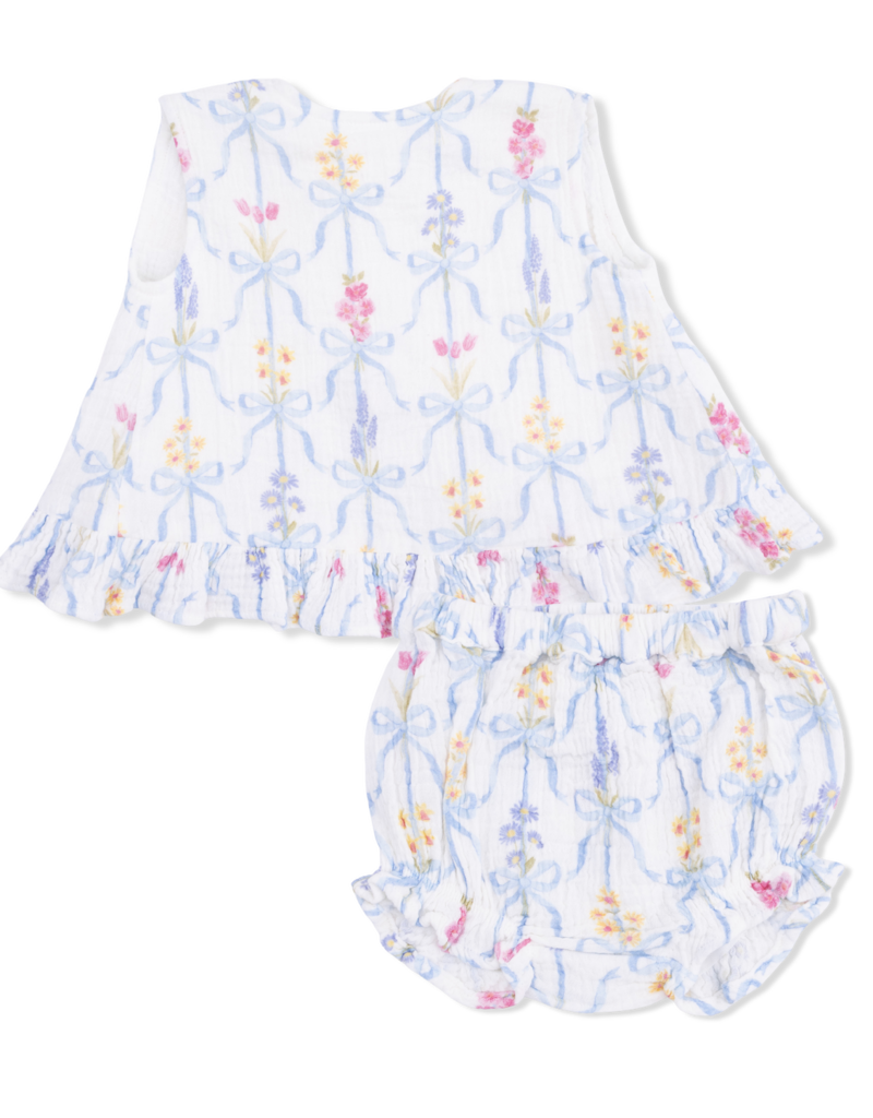 Angel Dear Ribbon Bouquets Ruffle Back Top w/Bloomer