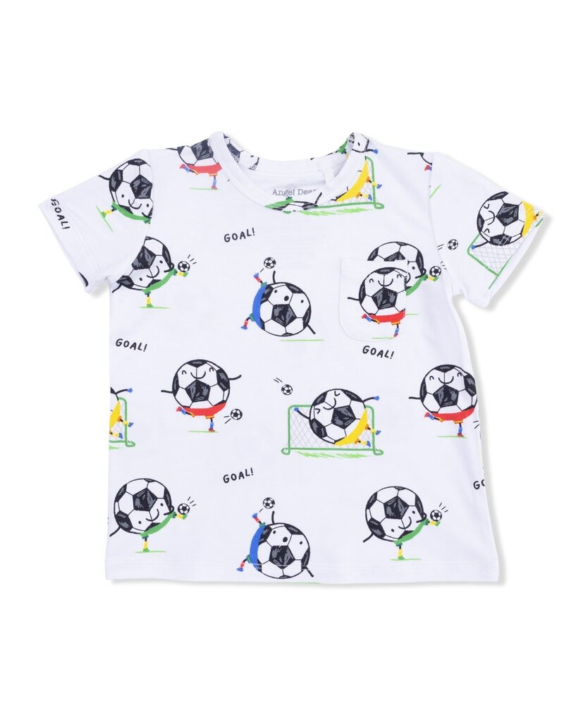 Angel Dear Soccer Balls Playing Blue Crew Neck Tee w/Cargo Short