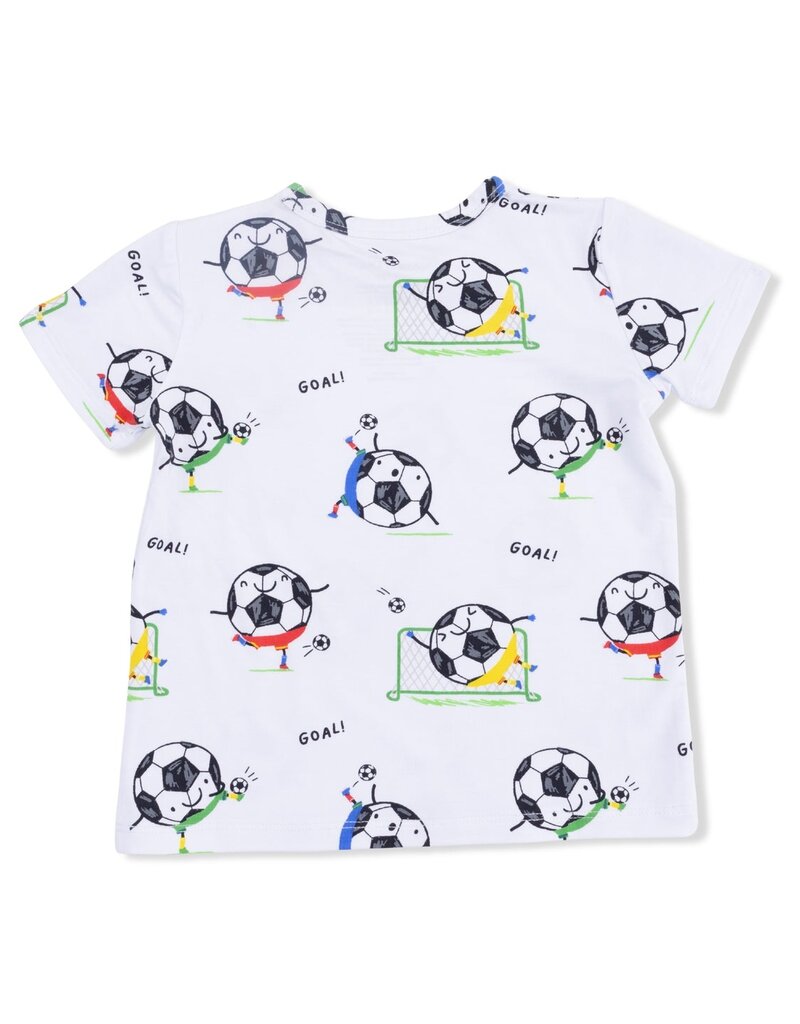 Angel Dear Soccer Balls Playing Blue Crew Neck Tee w/Cargo Short