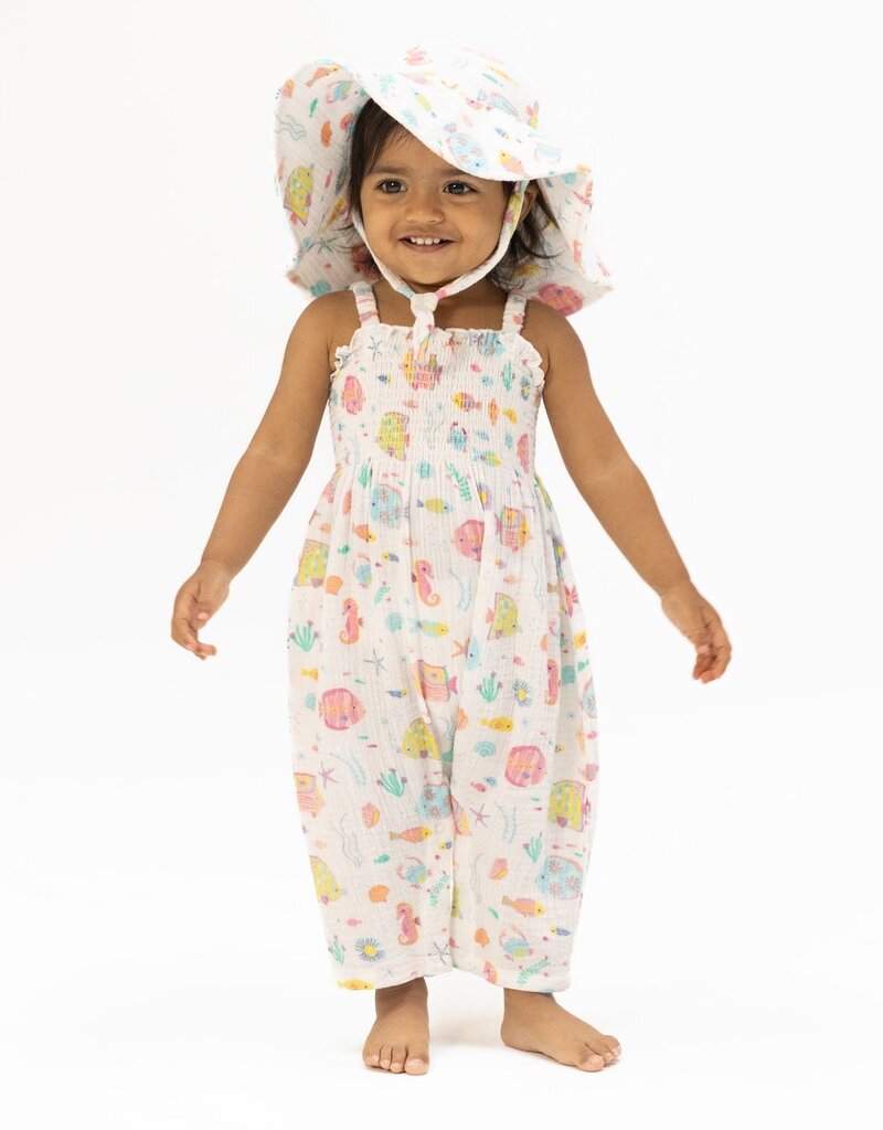 Angel Dear Sunny Coral Reef Fish Smocked Romper