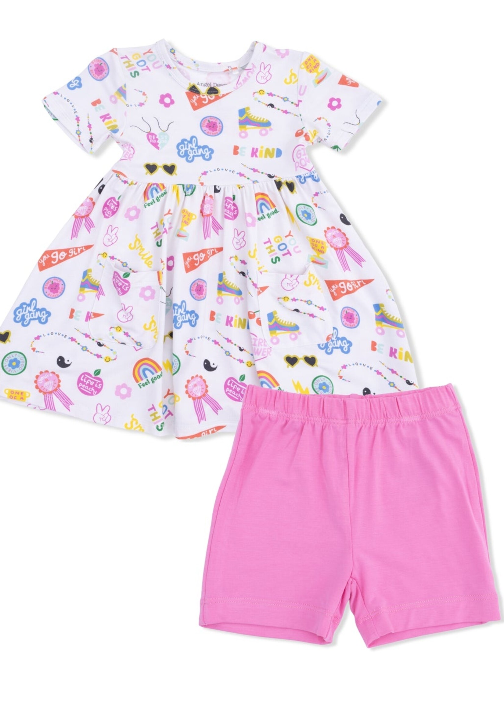 Angel Dear Girl Power Twirly Dress with Cartwheel Short