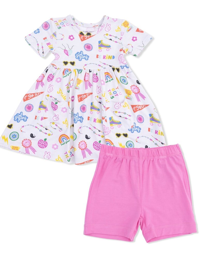 Angel Dear Girl Power Twirly Dress with Cartwheel Short