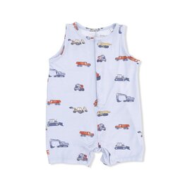 Angel Dear Construction Vehicles Sleeveless Shortie Romper
