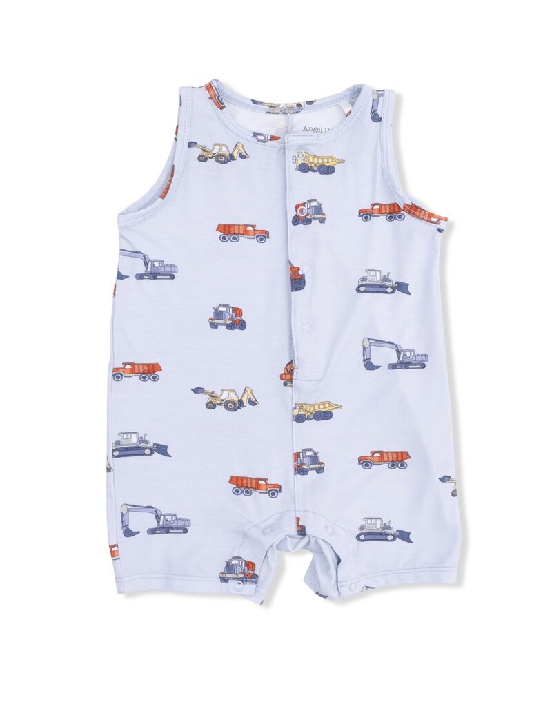 Angel Dear Construction Vehicles Sleeveless Shortie Romper