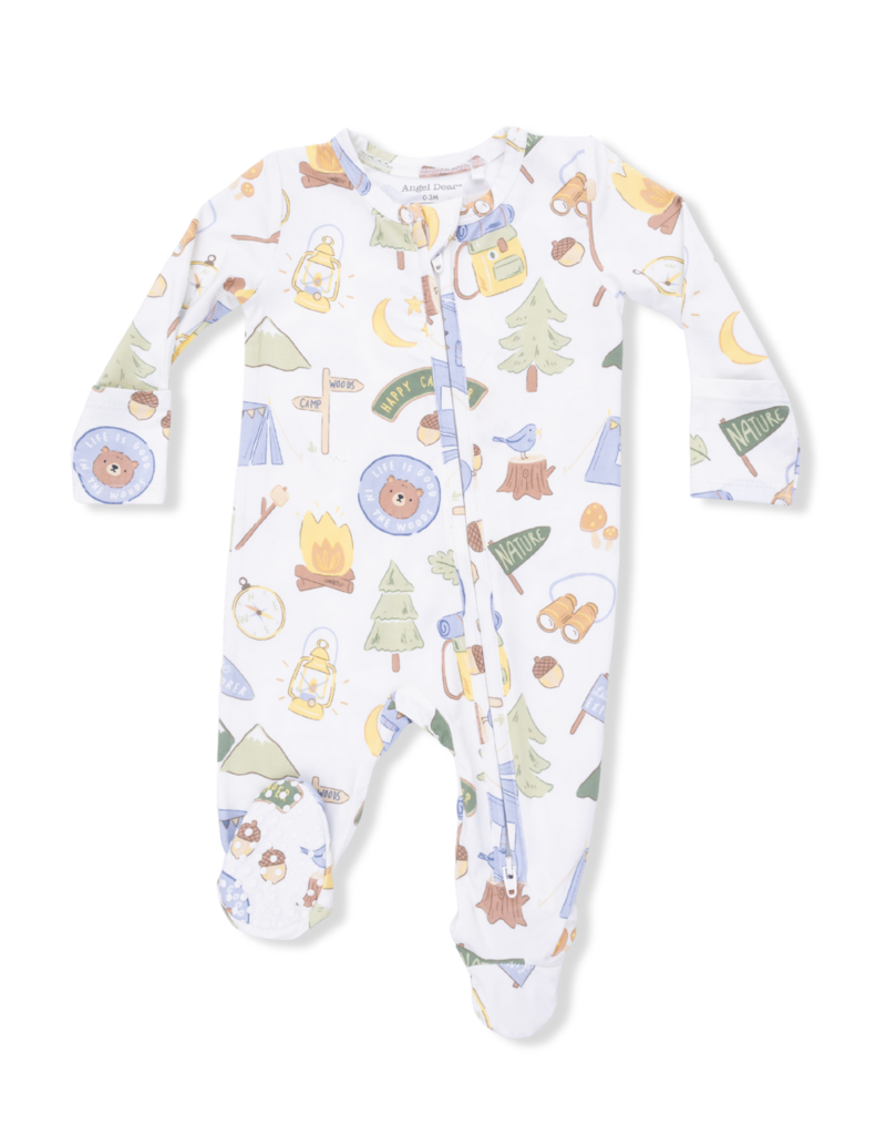 Angel Dear Camping Blue 2 Way Zipper Footie