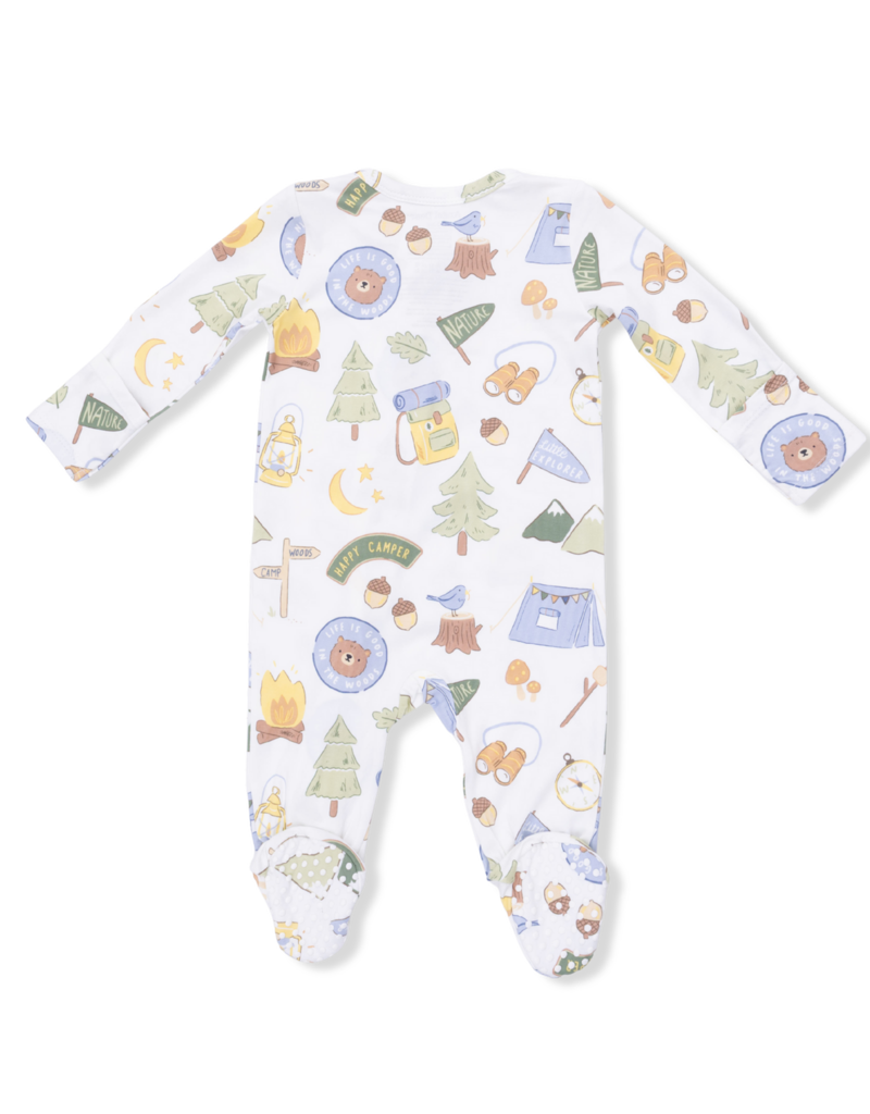 Angel Dear Camping Blue 2 Way Zipper Footie