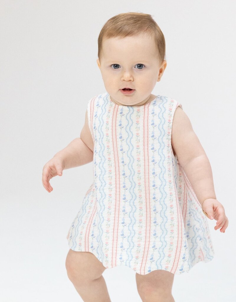 Angel Dear Tulip Stripe Scallop Back Top w/Bloomer