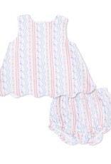 Angel Dear Tulip Stripe Scallop Back Top w/Bloomer