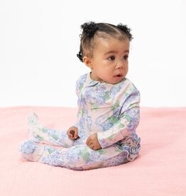 Angel Dear Hydrangeas 2 Way Ruffle Back Zipper Footie