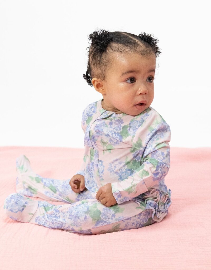 Angel Dear Hydrangeas 2 Way Ruffle Back Zipper Footie