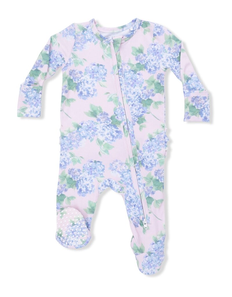 Angel Dear Hydrangeas 2 Way Ruffle Back Zipper Footie