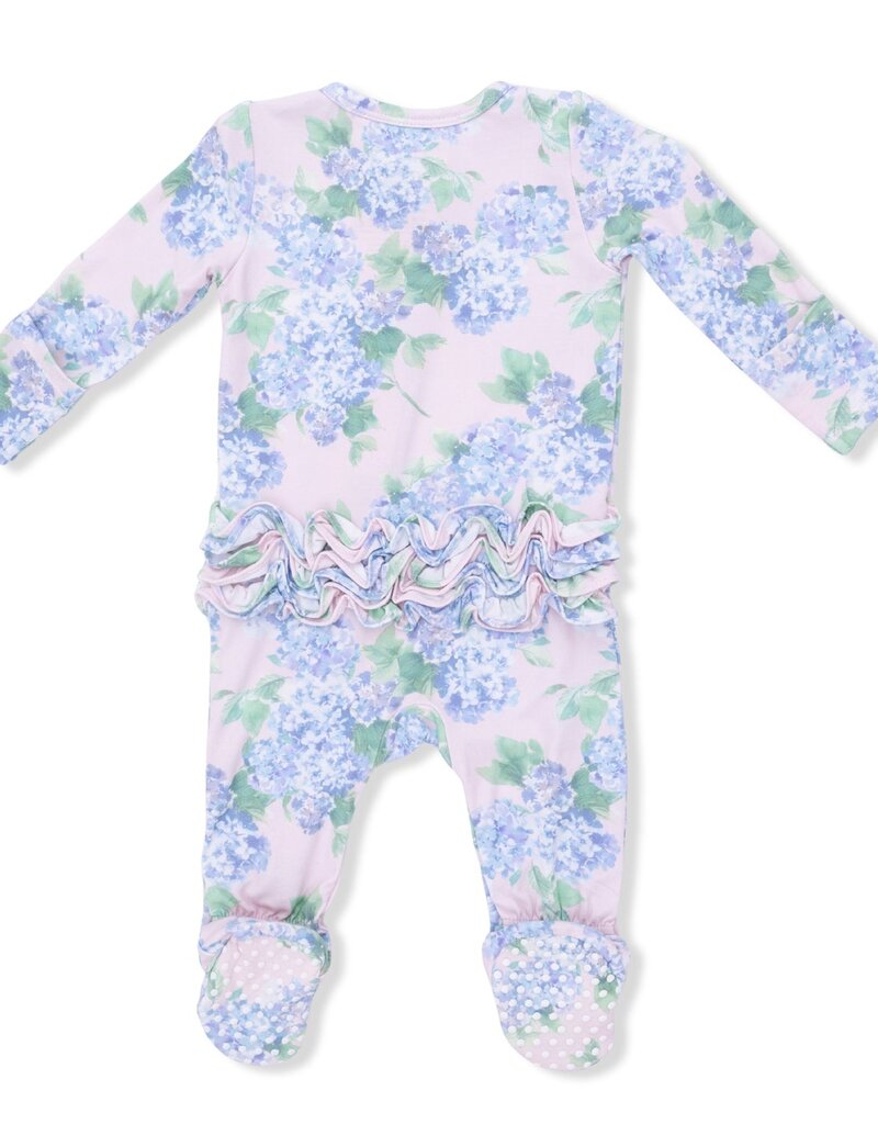Angel Dear Hydrangeas 2 Way Ruffle Back Zipper Footie