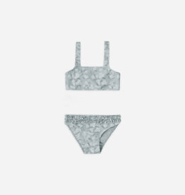 Rylee + Cru Inc. SALE ROUCHED BIKINI HYDRANGEA LIGHT-BLUE