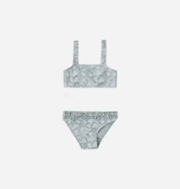 Rylee + Cru LLC SALE ROUCHED BIKINI HYDRANGEA LIGHT-BLUE