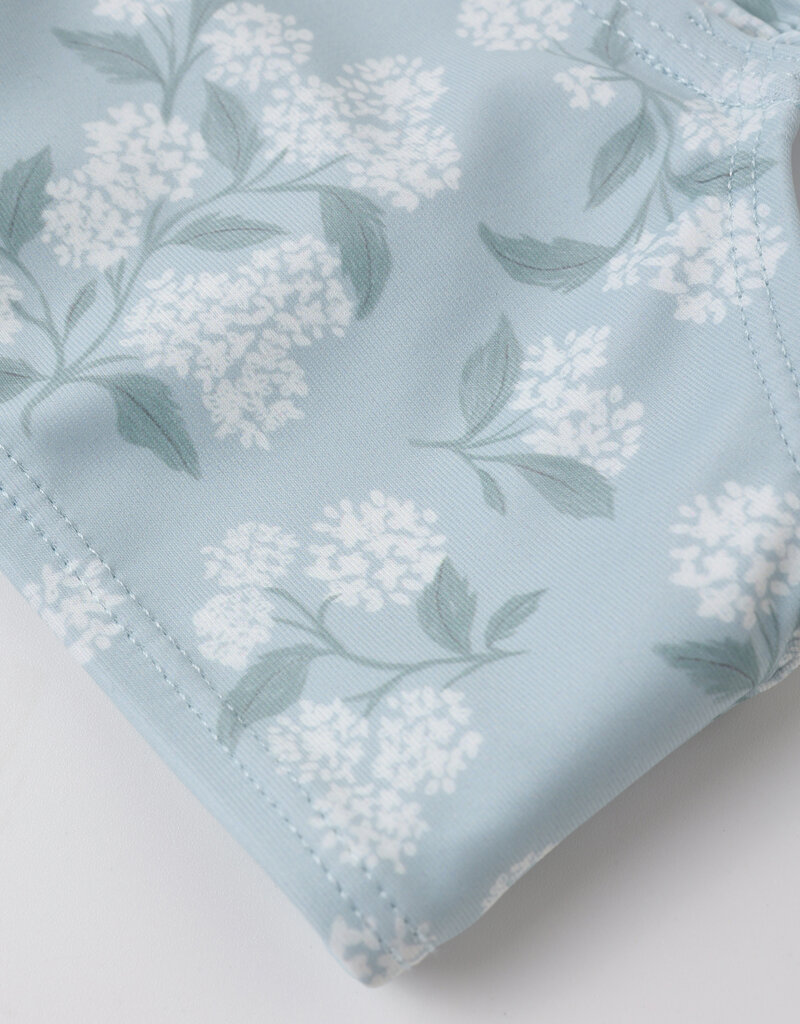 Rylee + Cru Inc. ROUCHED BIKINI HYDRANGEA LIGHT-BLUE