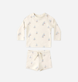 Rylee + Cru Inc. BOYS RASHGUARD SET SAIL NATURAL