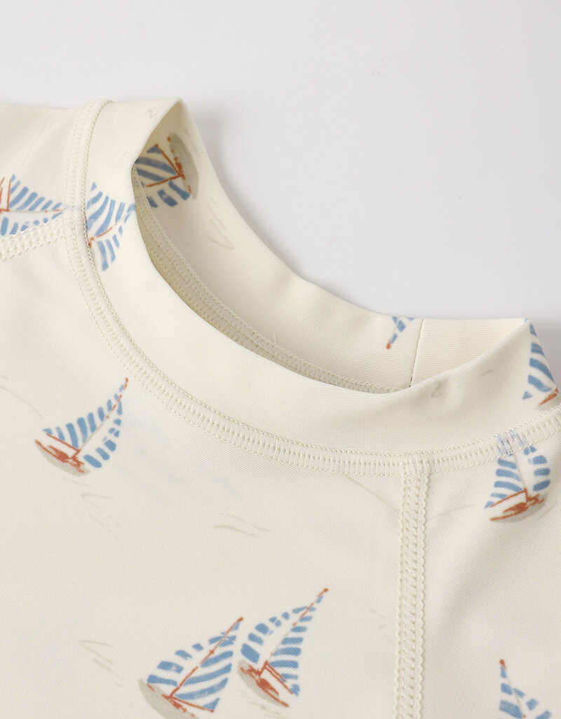 Rylee + Cru Inc. BOYS RASHGUARD SET SAIL NATURAL