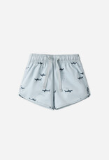 Rylee + Cru LLC SWIM TRUNK SHARKS LIGHT-BLUE