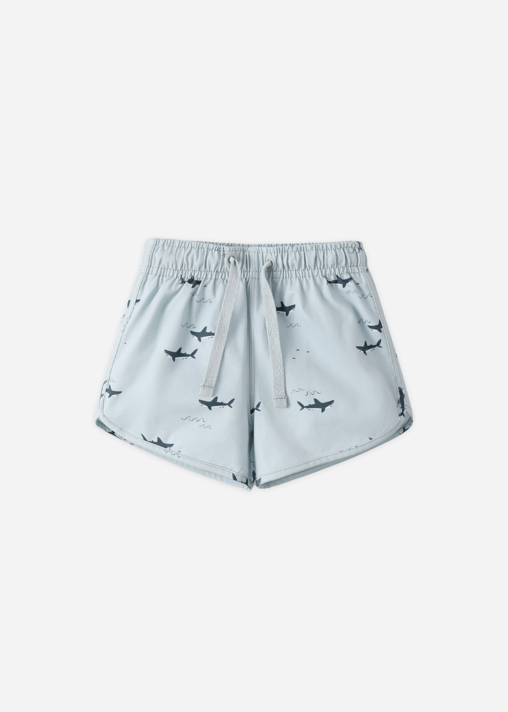 Rylee + Cru LLC SWIM TRUNK SHARKS LIGHT-BLUE