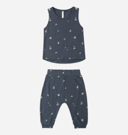 Rylee + Cru Inc. TANK + SLOUCH PANT SET MARITIME