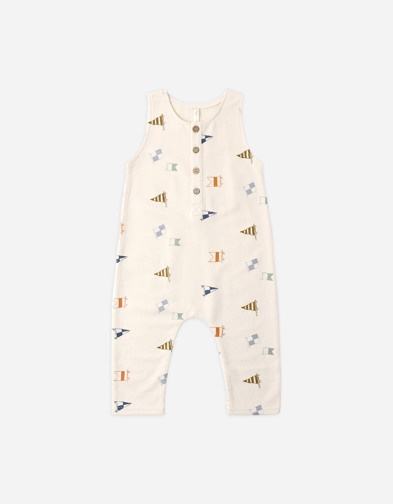 Rylee + Cru Inc. TERRY JUMPSUIT FLAGS NATURAL