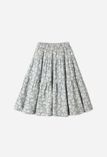 Rylee + Cru Inc. TIERED MIDI SKIRT LIGHT BLUE