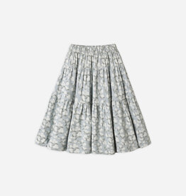 Rylee + Cru Inc. TIERED MIDI SKIRT LIGHT BLUE