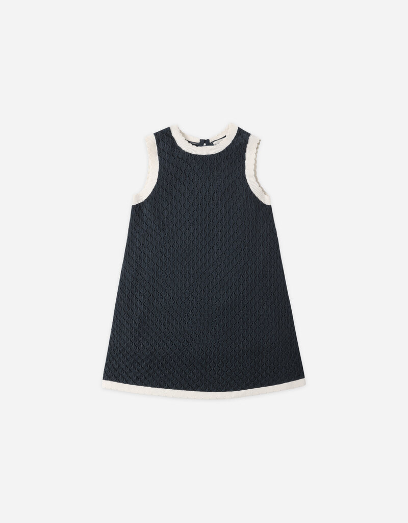 Rylee + Cru Inc. CROCHET TANK MINI DRESS NAVY