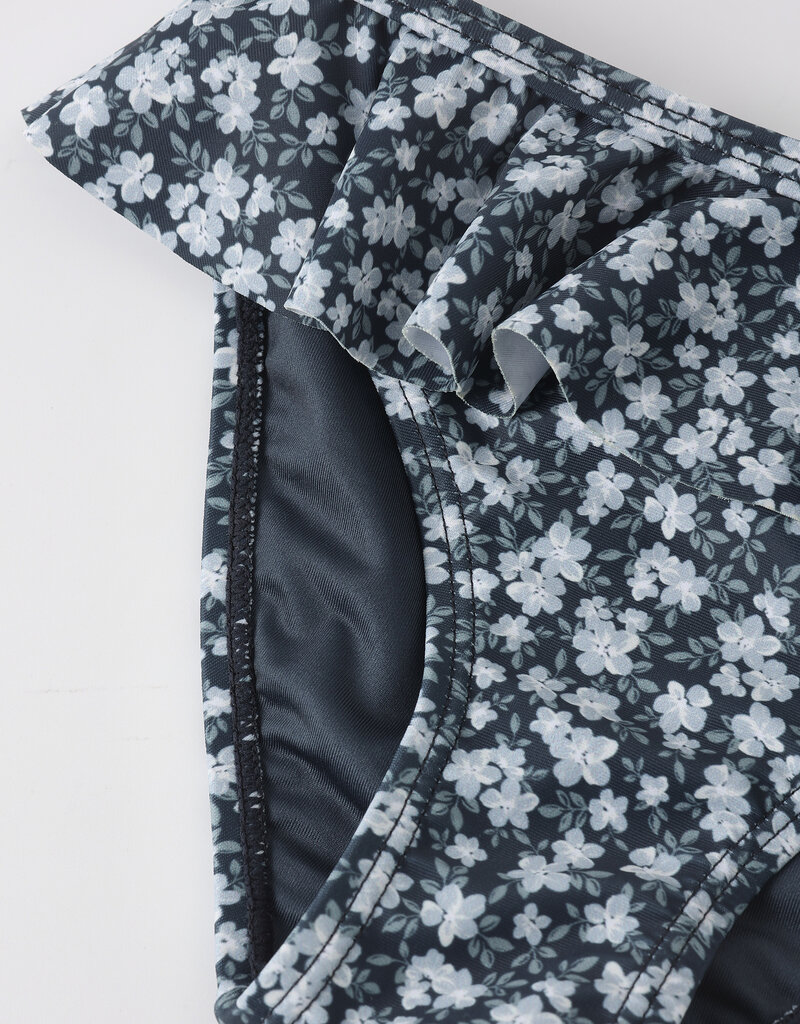 Rylee + Cru Inc. SKIRTED BIKINI NAVY FLORAL