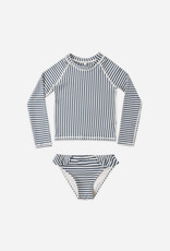 Rylee + Cru LLC MARYN RASHGUARD SET NAVY STRIPE